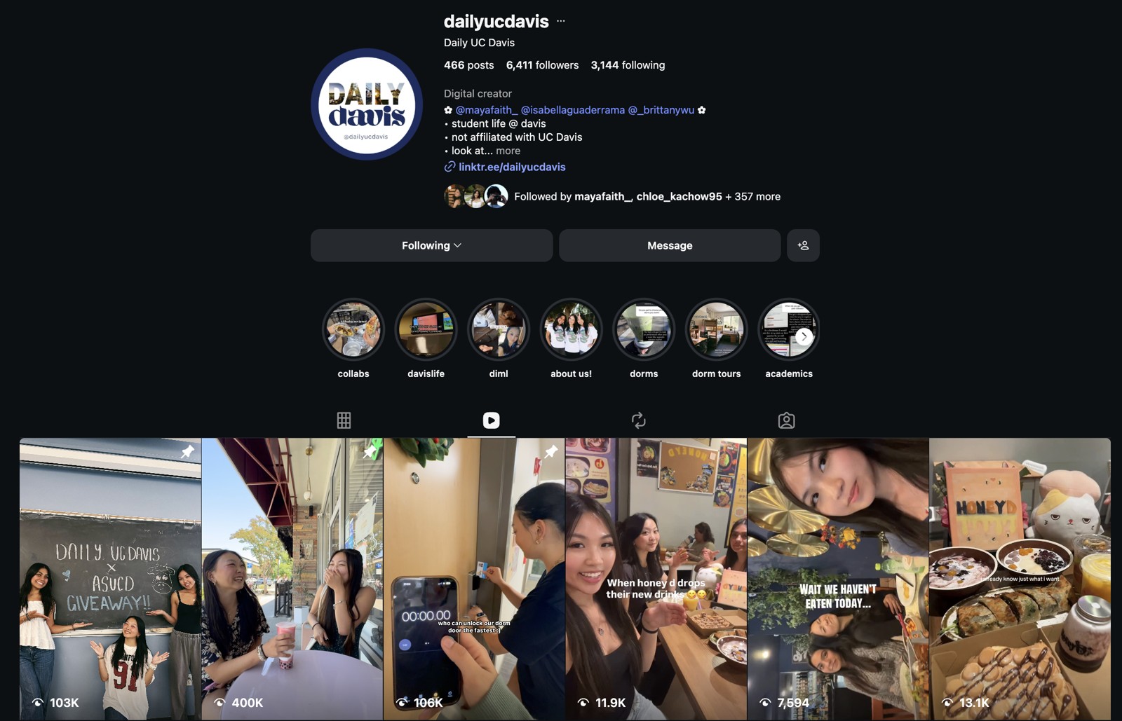Behind-the-scenes content example from Daily UC Davis